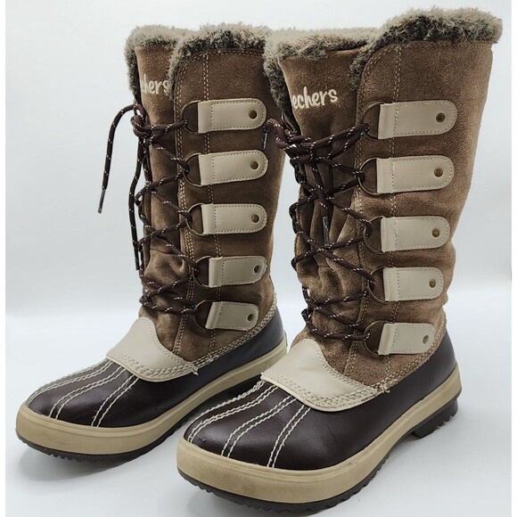 Skechers Womens Highlanders Brown Suede Upper Thinsulate Winter Boots Size 7 - Picture 15 of 15
